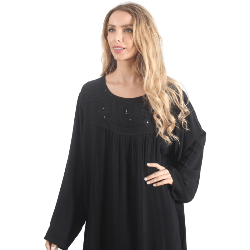 Kaftan Clássico Lady Black Frisado