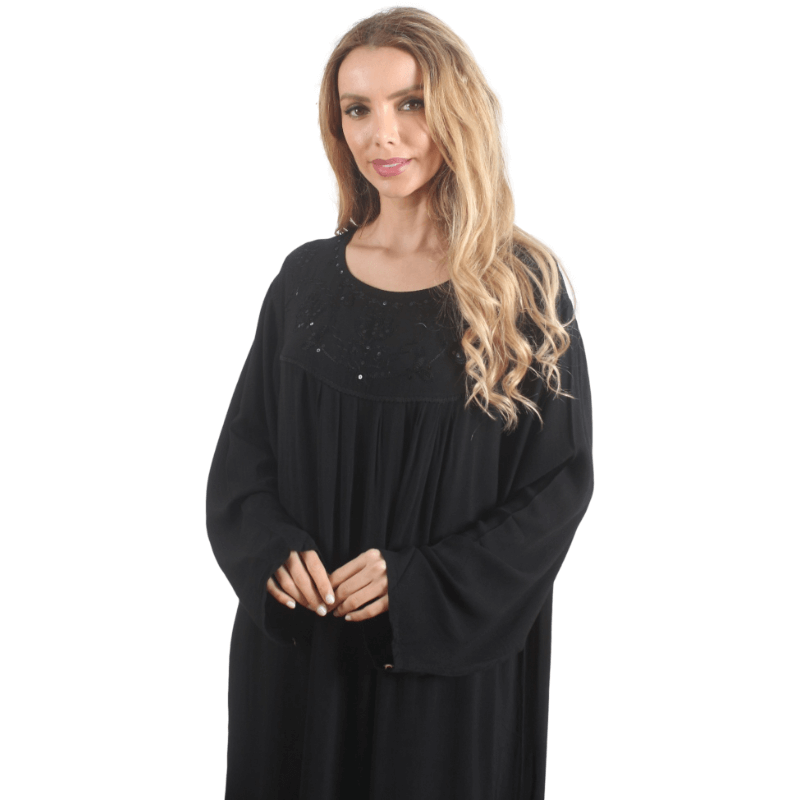 Kaftan Clássico Lady Black Frisado